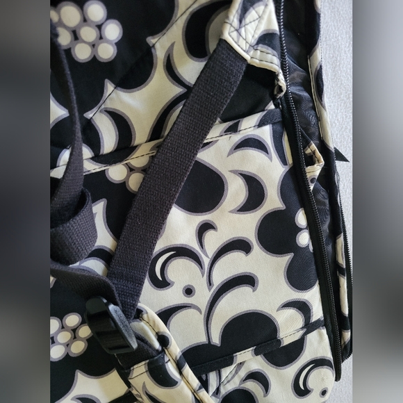 Vera Bradley Retired Pattern Night And Day - Floral Black and White Backpack - Picture 11 of 16